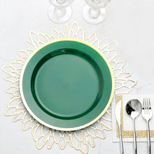10 Inch Round Dinner Plates With Gold Rim Hunter Emerald Green