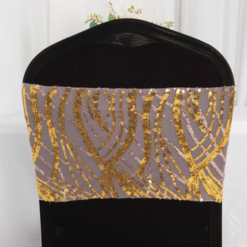 Unleash the Beauty of Gold Embroidered Sequin Chair Bands