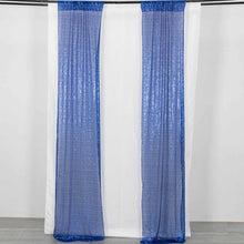 2 Pack Royal Blue Sequin Backdrop Drape Curtains with Rod Pockets - 8ftx2ft