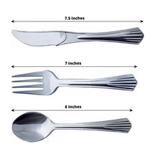 24 Pack Of Silver Classic Heavy Duty Plastic Silverware Set 7 Inch 6 Inch 