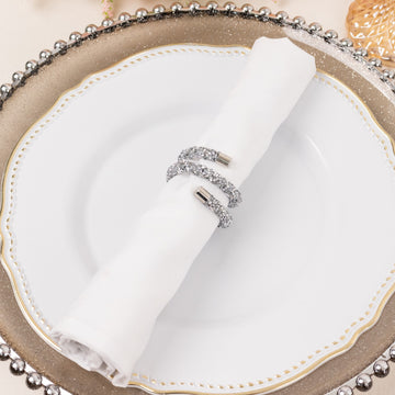 Create Magical Moments with Silver Sparkle Rhinestone Napkin Rings