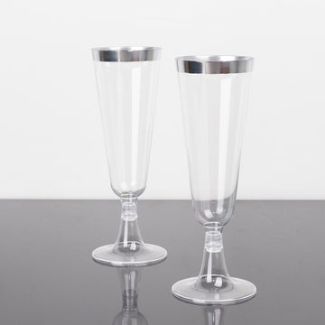 A Touch of Elegance for Every Occasion with Silver Rim Clear Plastic Glasses