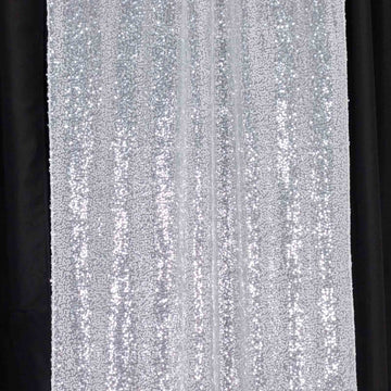 Create a Captivating Atmosphere with Silver Seamless Glitter Mesh Curtains