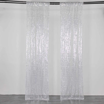 Elevate Your Event with Silver Sequin Photo Backdrop Curtains