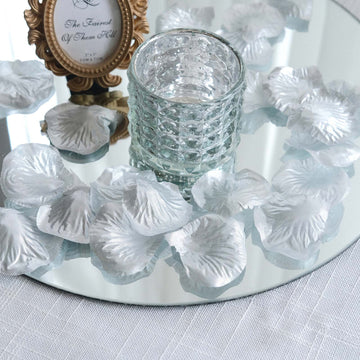 Elegant Silver Silk Rose Petals for Stunning Event Decor