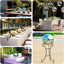 2 Pack Silver Stainless Steel Gazing Globe Mirror Ball, Shiny Hollow Garden Spheres