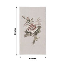 20 Pack Vintage Pink Ivory Rose Print Paper Napkins, Soft 2-Ply Elegant Garden