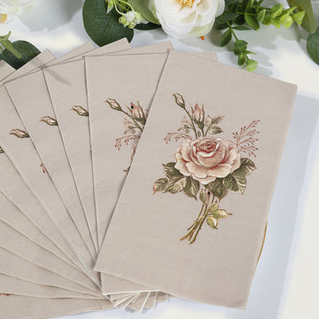 Stylish Placement Ideas for Pink Ivory Rose Napkins