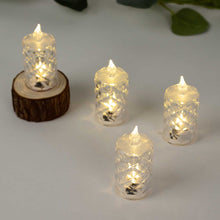 12 Pack Warm White Diamond Cut Battery Operated LED Candles, Decorative Flameless Tealight Candles