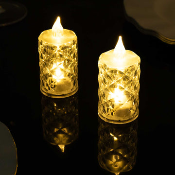 Flickering Clear Flameless Tea Light Candles