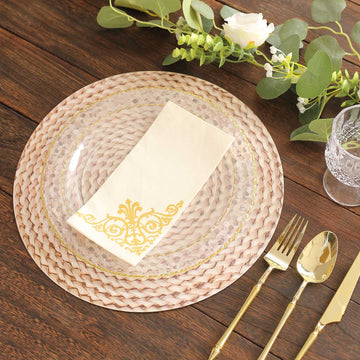 Elevate Your Table Decor with Wheat Woven Rattan Print