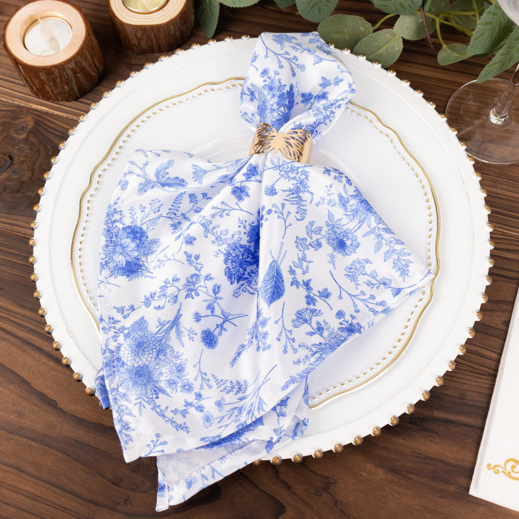 Linen Service Napkin Set - Blue Blanc Vase Embroidered Cloth Set Of 4 6 8  Housewarming Gift Unique Table Decor Presentation - Yahoo Shopping