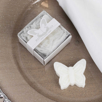 Pre-Packed White Butterfly-Shaped Soap Party Favors