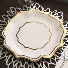 10 Inch Scallop Rim Paper Plates White And Gold 25 Pack