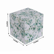 25 Pack White Green Eucalyptus Leaves Print Paper Gift Boxes