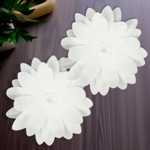 2 Pack | 20inch White Life-Like Soft Foam Craft Dahlia Flower Heads