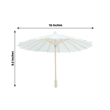4 Pack White Parasol Paper & Bamboo Umbrellas Wedding Party Favors 16 Inch