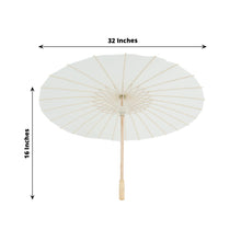Two White 32 Inch Parasol Umbrellas
