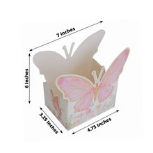25 Pack White Pink Glitter Butterfly Theme Paper Food Trays, Disposable Snack Serving Trays