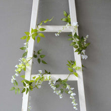 2 Pack White Silk Wisteria Flower Garland Hanging Vines, Artificial Floral