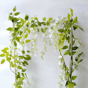 Artificial White Wisteria Flower Hanging Vines