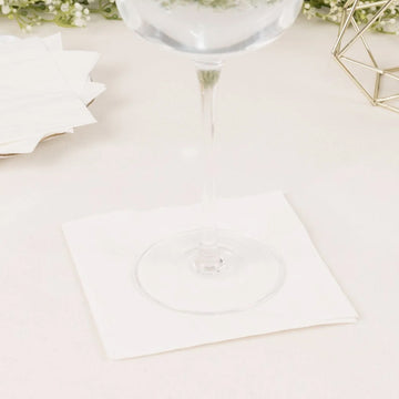 White Soft 2-Ply Paper Beverage Napkins for All Occasions