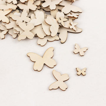 100 Pack Unfinished Wood Butterfly Cutouts, DIY Craft Wood Slices