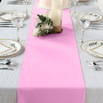 Pink Polyester Table Runner 12"x108"