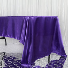 Rectangular Purple Satin Tablecloth 60 Inch x 126 Inch  