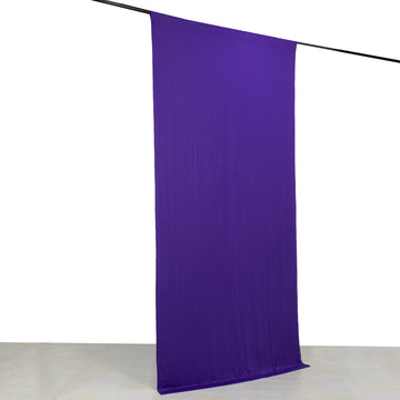 Purple 4-Way Stretch Spandex Divider Backdrop Curtain, Wrinkle Resistant Event Drapery Panel with Rod Pockets - 5ftx10ft