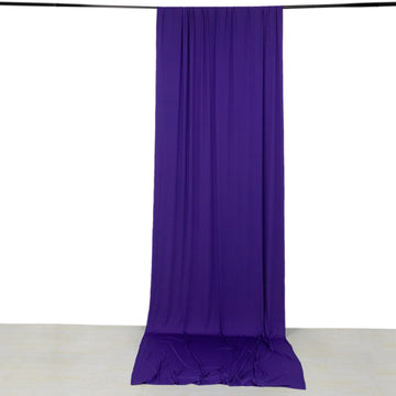 Purple 4-Way Stretch Spandex Divider Backdrop Curtain, Wrinkle Resistant Event Drapery Panel with Rod Pockets - 5ftx14ft