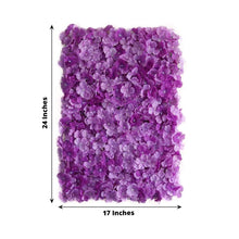 Floral Purple Silk Hydrangea Flowers attached to Plastic Grid Frame Wall Panels