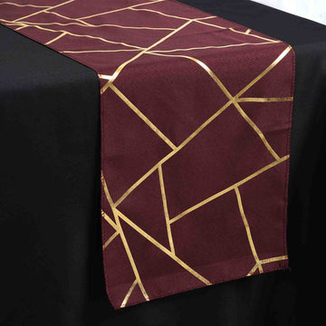 Burgundy / Gold Foil Geometric Pattern: The Perfect Addition