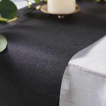 Create an Unforgettable Atmosphere with Black Glitzing Glitter Table Runner