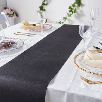 Enhance Your Event with Black Glitzing Glitter Table Runner