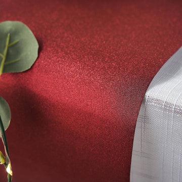Create a Stunning Tablescape with the Burgundy Glitzing Glitter Table Runner