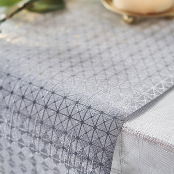 Silver Glamorous Geometric Print Table Runner for Any Occasion