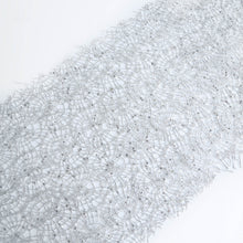 12x108inch Silver Sequin Mesh Schiffli Lace Table Runner, Sparkly Party Table Decoration#whtbkgd