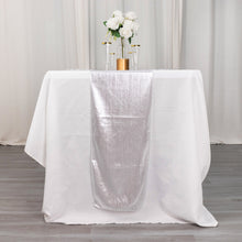 12x108inch Silver Shimmer Sequin Dots Polyester Table Runner, Wrinkle Free Sparkle Glitter