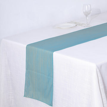 Elevate Your Table Setting with Turquoise Polyester Wrinkle Free Table Runner