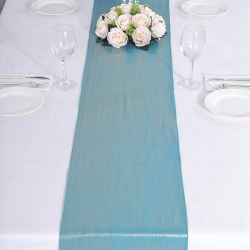 Add Elegance and Charm with Turquoise Shimmer Sequin Dots Polyester Table Runner