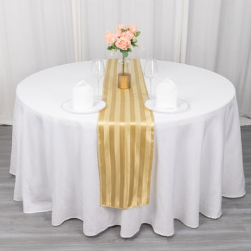 Create Unforgettable Memories with the Champagne Satin Stripe Table Runner