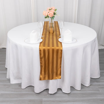 Create Memorable Moments with the Gold Satin Stripe Table Runner