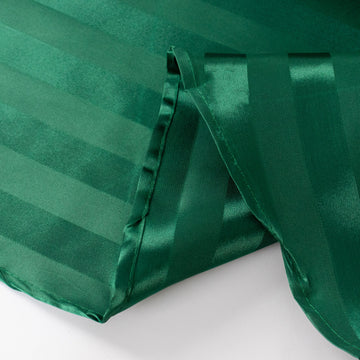 Versatile and Practical: The Hunter Emerald Green Satin Stripe Table Runner
