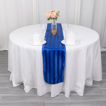 Create Unforgettable Memories with the Royal Blue Satin Stripe Table Runner