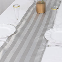 12x108inch Silver Satin Stripe Table Runner, Elegant Tablecloth Runner
