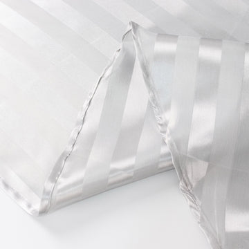 Create Unforgettable Memories with the Silver Satin Stripe Table Runner