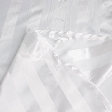 Enhance Your Table Decor with the White Satin Stripe Table Runner