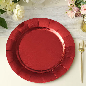 Stunning Red Disposable Charger Plates for Elegant Events