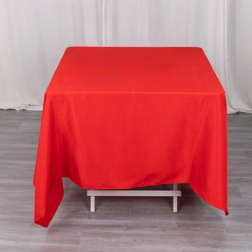 Red Premium Seamless Polyester Square Tablecloth 220GSM 70"x70"